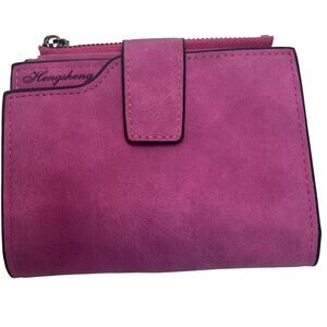 Hengsheng Pink Mauve Leather Credit Card ID Change Purse Wallet
